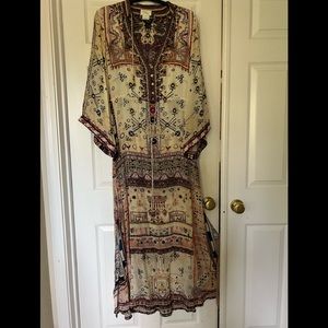 CAMILLA SILK DRAW WAIST CAFTAN